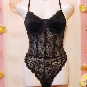 Floral Lace and Mesh (L) Sexy Teddie Lingerie Bodysuit